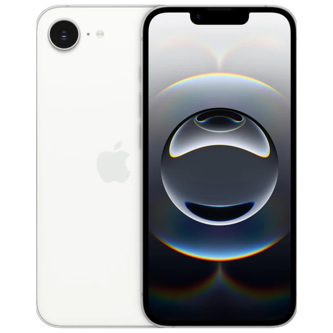 Apple iPhone 16e unlocked smartphone front and back view