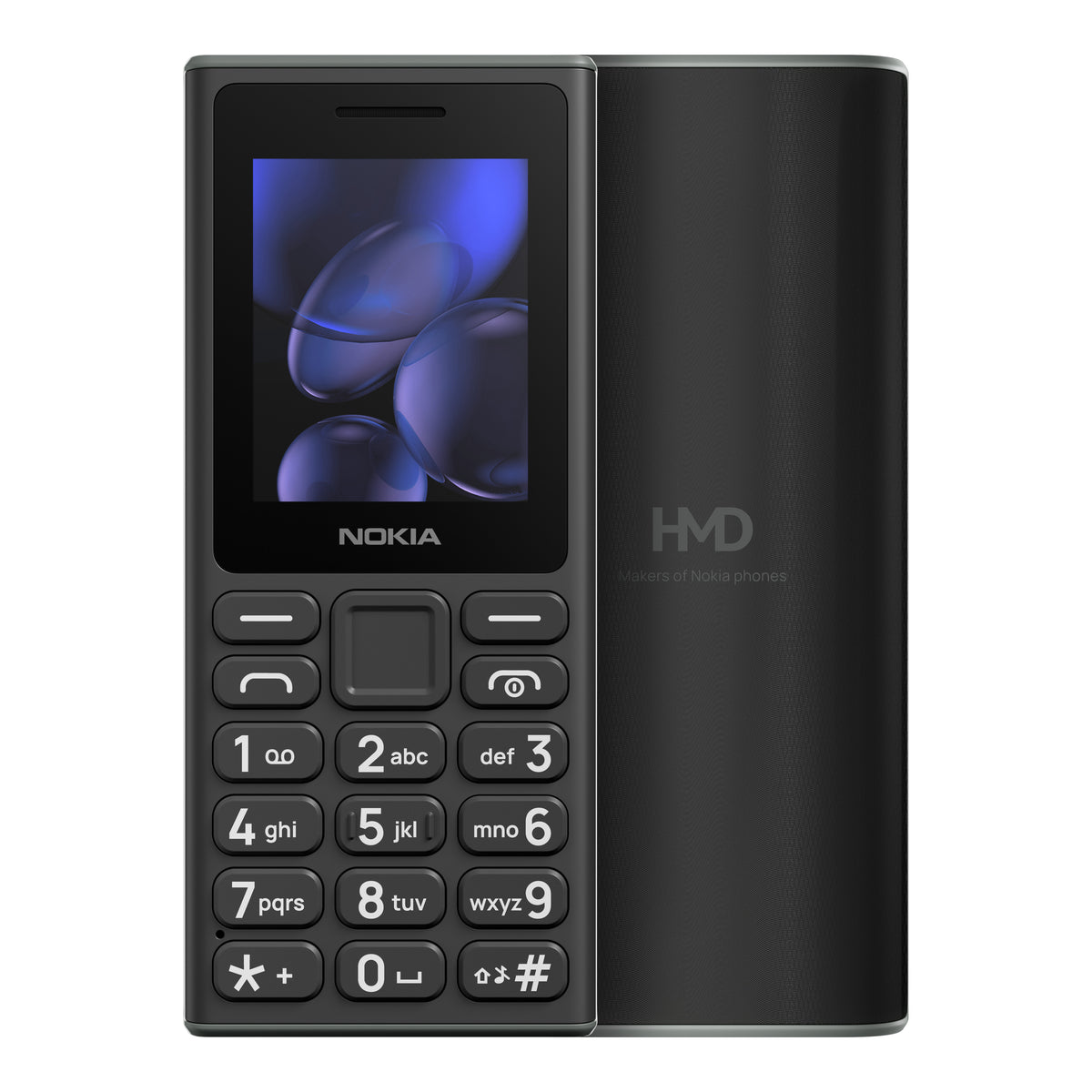 Nokia Nokia 105 (2024) in Black, front and back