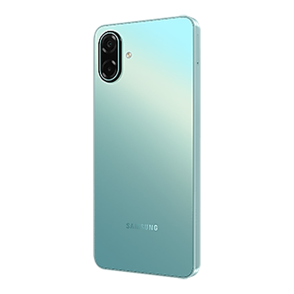 Samsung Galaxy A07 5G in Light Green, front and back