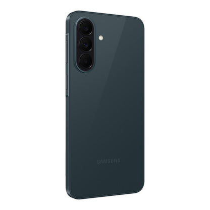 Angled back view of the Samsung Galaxy A37 5G in Awesome Graygreen showing a close-up of the camera module