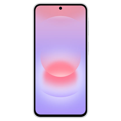 Front view of the Samsung Galaxy A37 5G White model showing the flat AMOLED display and centred punch-hole front camera