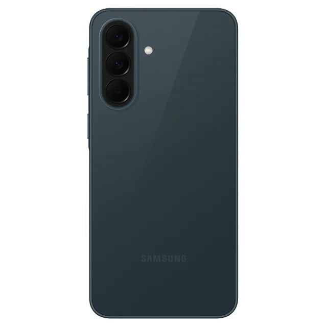 Back view of the Samsung Galaxy A37 5G in Awesome Graygreen showing the triple camera module and Samsung logo
