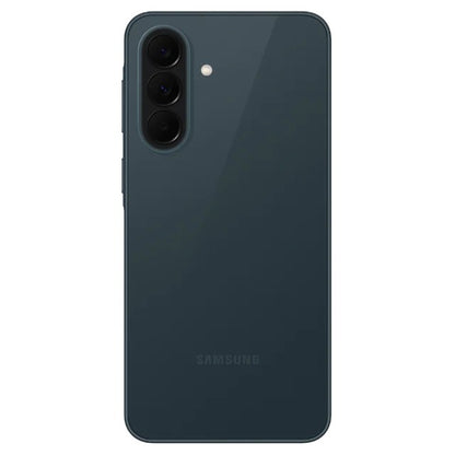 Back view of the Samsung Galaxy A37 5G in Awesome Graygreen showing the triple camera module and Samsung logo