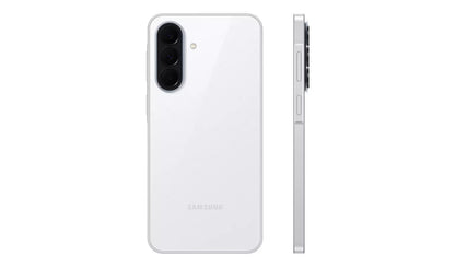 Back and side view of the Samsung Galaxy A37 5G in White showing the triple camera module