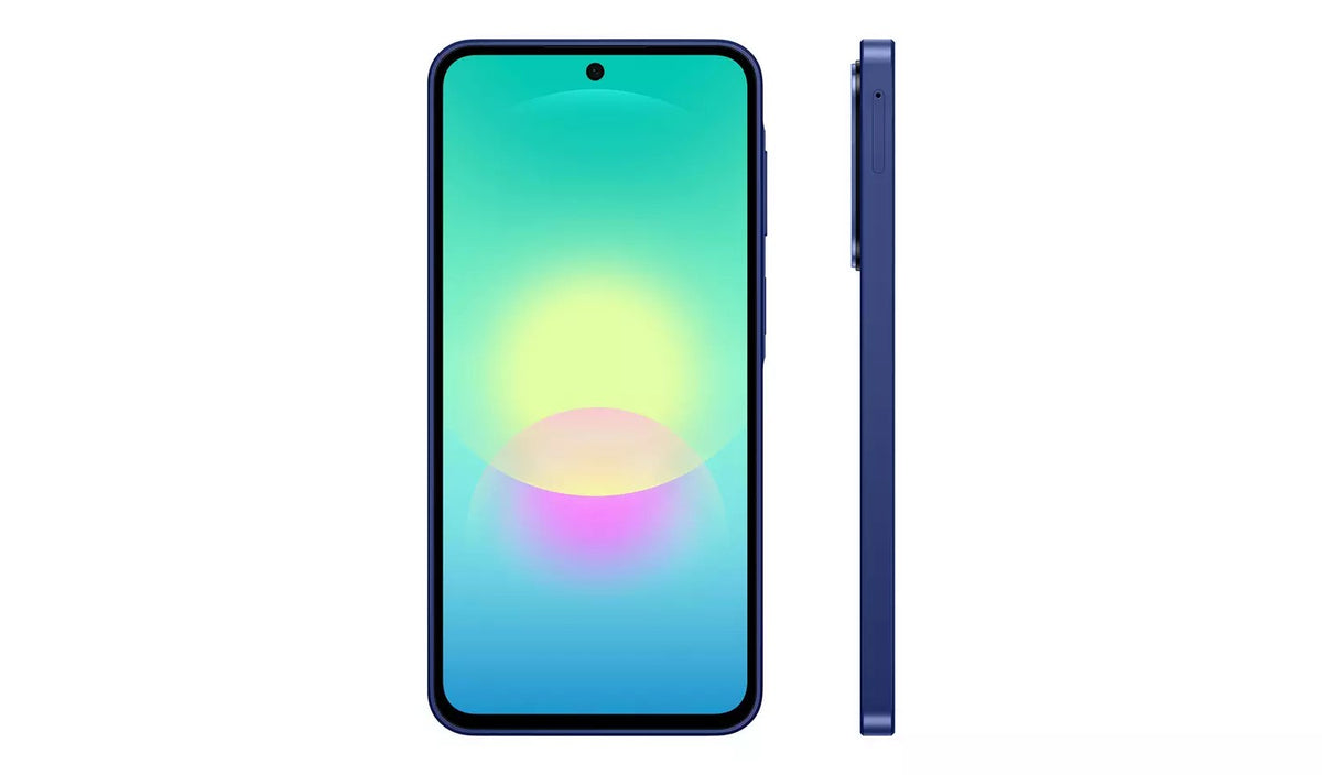 Samsung Galaxy A27 5G Awesome Camera graphic detailing the 50MP wide, 5MP ultra-wide and 2MP macro rear cameras plus 12MP front camera