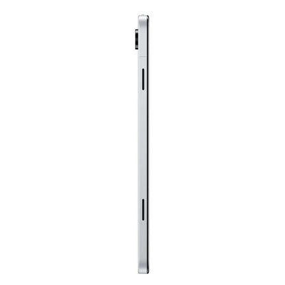 Samsung Galaxy Tab A11+ Silver tablet, side profile and angled front view showing slim body