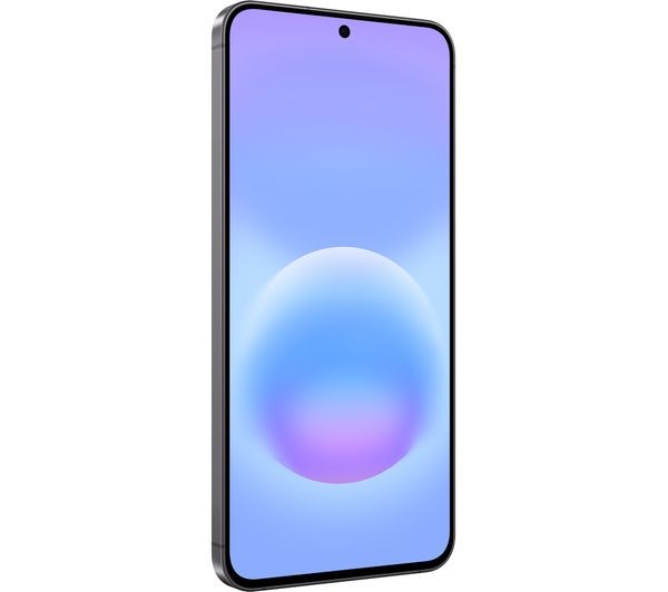 Samsung Galaxy A57 5G in Awesome Grey, angled front view of the display from an alternate angle