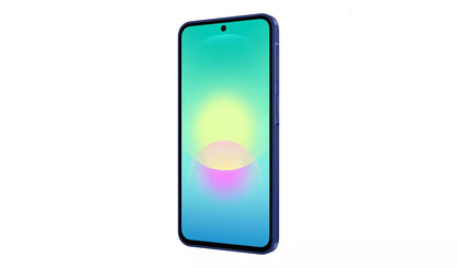 Samsung Galaxy A27 5G in Blue, rear three-quarter view showing the triple camera module