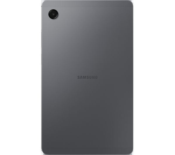 Close-up of the rear camera and Samsung logo on the Galaxy Tab A11 in grey