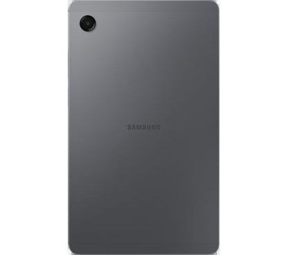 Close-up of the rear camera and Samsung logo on the Galaxy Tab A11 in grey