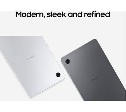 Samsung Galaxy Tab A11 rear panels shown in both Silver and Grey colour options