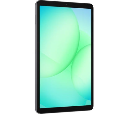 Close-up angled view of the Samsung Galaxy Tab A11 screen edge in grey