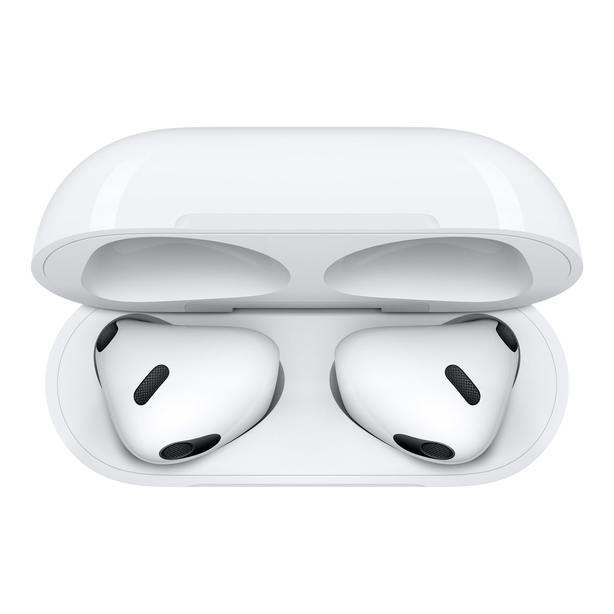 Apple AirPods (3rd generation), case open from above