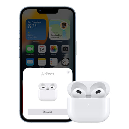 Apple AirPods (3rd generation), paired with iPhone