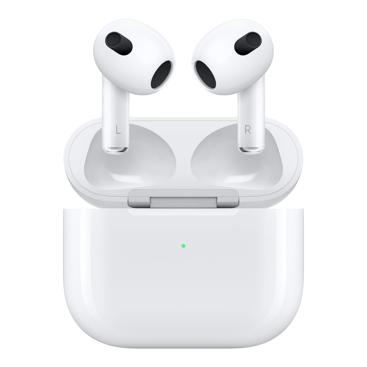 Apple AirPods (3rd generation) with charging case, front view