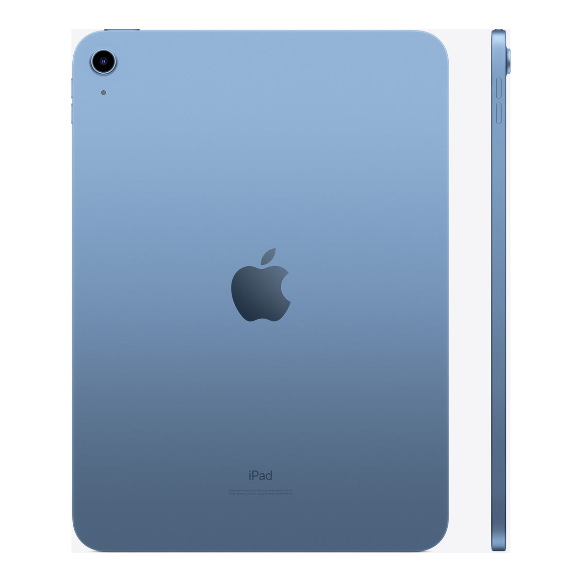 Apple iPad 10th generation in Blue, side and back