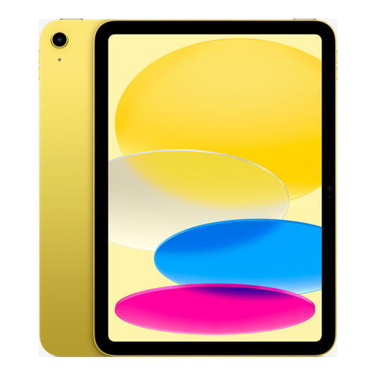 Apple iPad 10th generation in Yellow, front and back