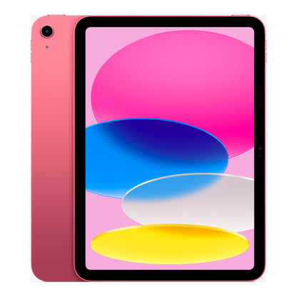 Apple iPad 10th generation (2022) in Pink, front and back view