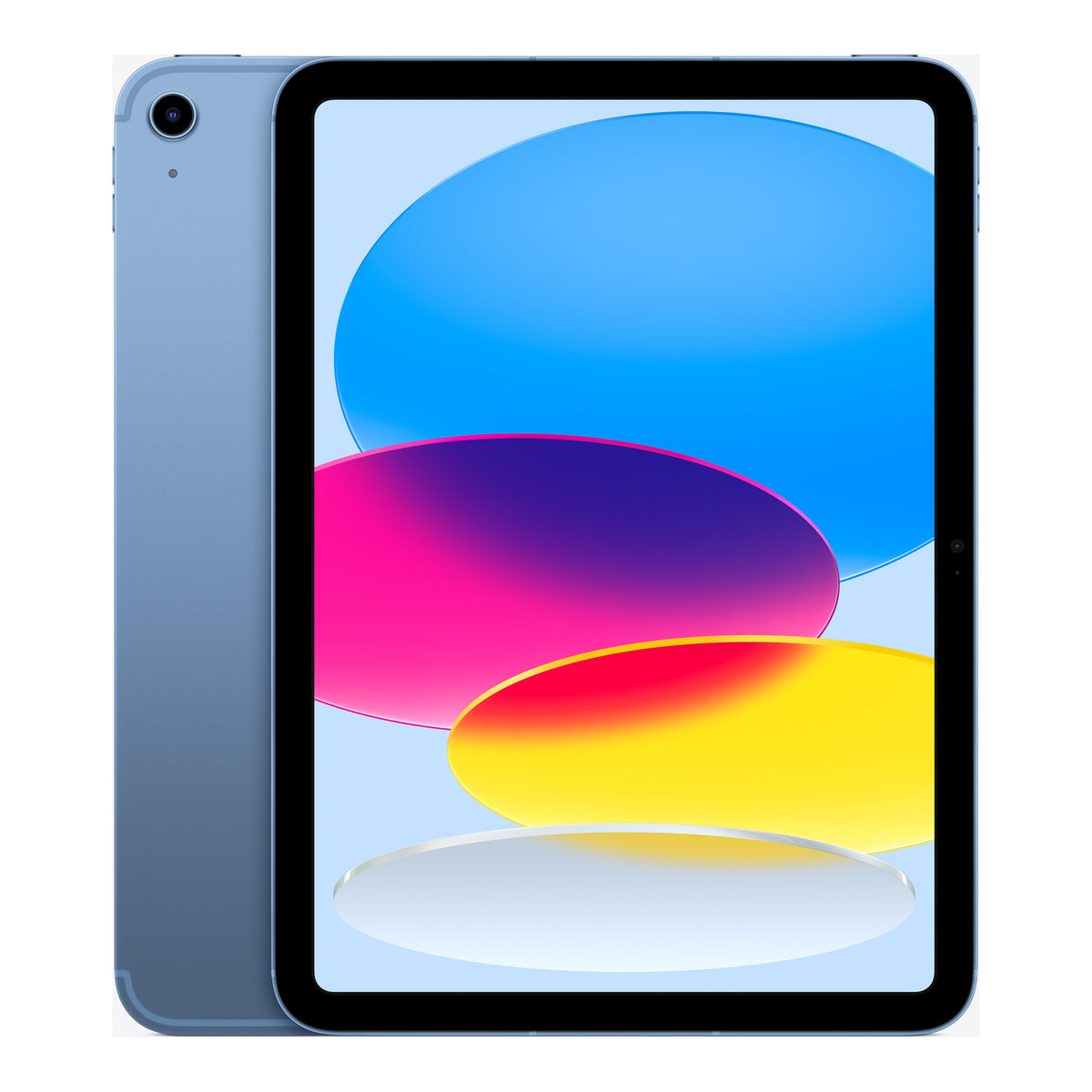 Refurbished Apple iPad (A16) 11th generation in Blue, front and back