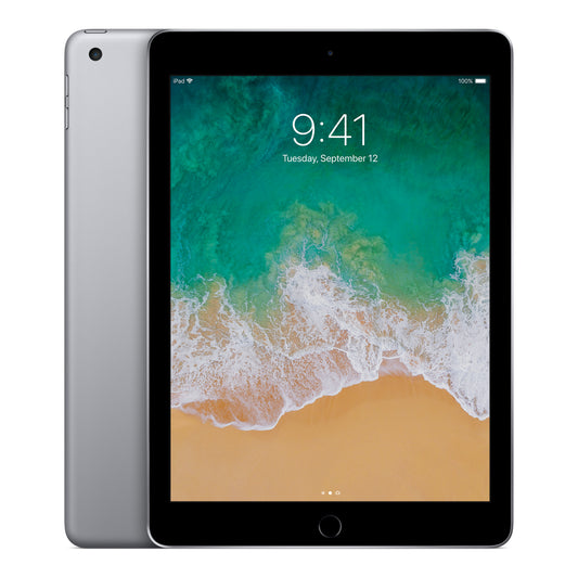 Apple iPad 5th generation in Space Grey, front and back