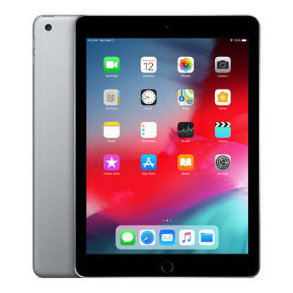 Apple iPad 6th generation in Space Grey, front and back