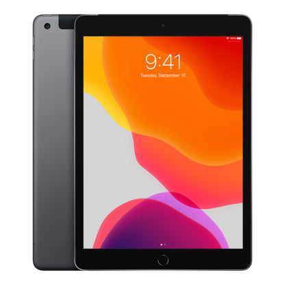 Apple iPad 7th generation in Space Grey, front and back
