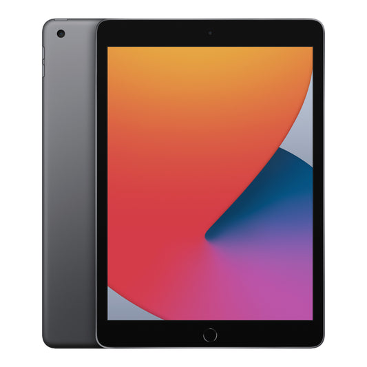 Apple iPad 8th generation in Space Grey, front and back