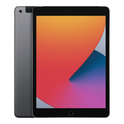 Apple iPad 8th generation in Space Grey, front and back