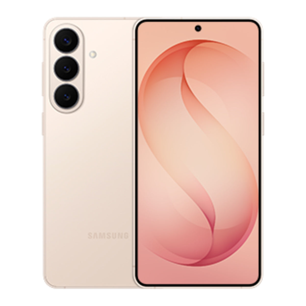Samsung Galaxy S26+ in Pink Gold, front and back