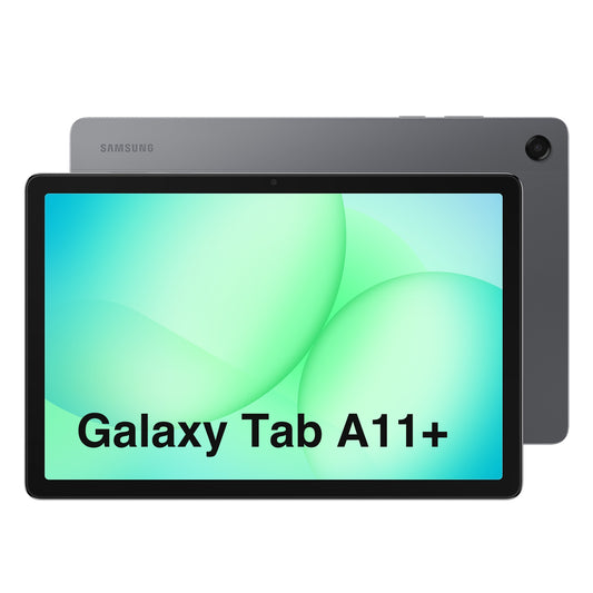 Samsung Galaxy Tab A11+ 11" in Grey, back and front view