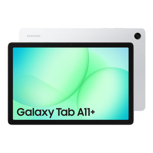 Samsung Galaxy Tab A11+ 11" in Silver, back and front view