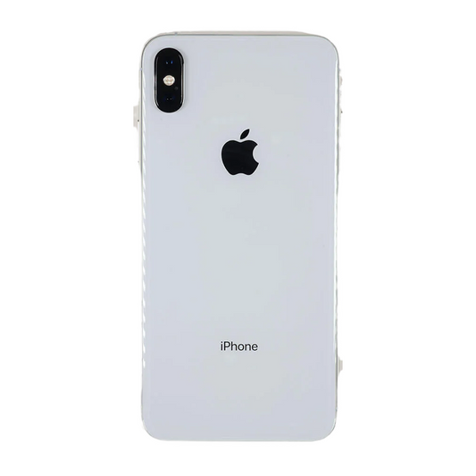 Apple iPhone XS Max in Silver, front and back, refurbished