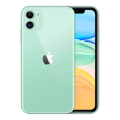 Apple iPhone 11 in Green, front and back