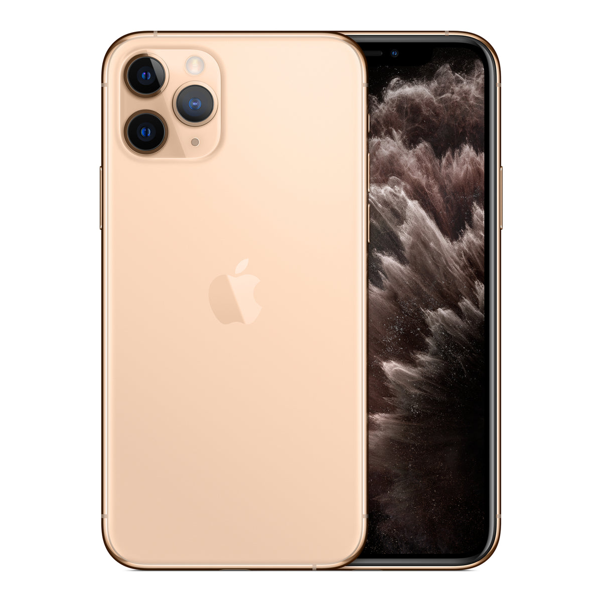 Apple iPhone 11 Pro in Gold, front and back