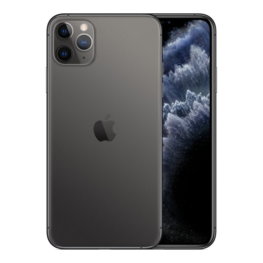 Apple iPhone 11 Pro Max in Space Gray, front and back