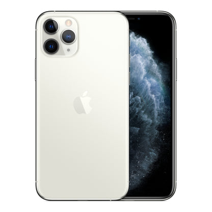 Apple iPhone 11 Pro in Silver, front and back
