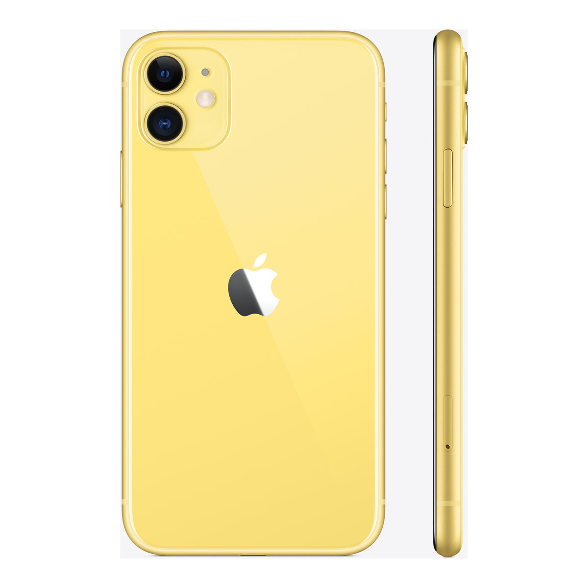Apple iPhone 11 in Yellow, angled view