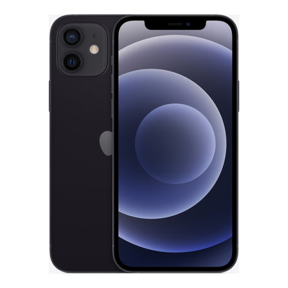 Apple iPhone 12 in Black, front and back