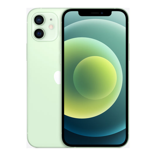 Apple iPhone 12 in Green, front and back