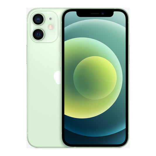 Apple iPhone 12 mini in Green, front and back
