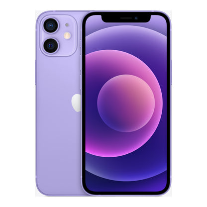 Apple iPhone 12 mini in Purple, front and back