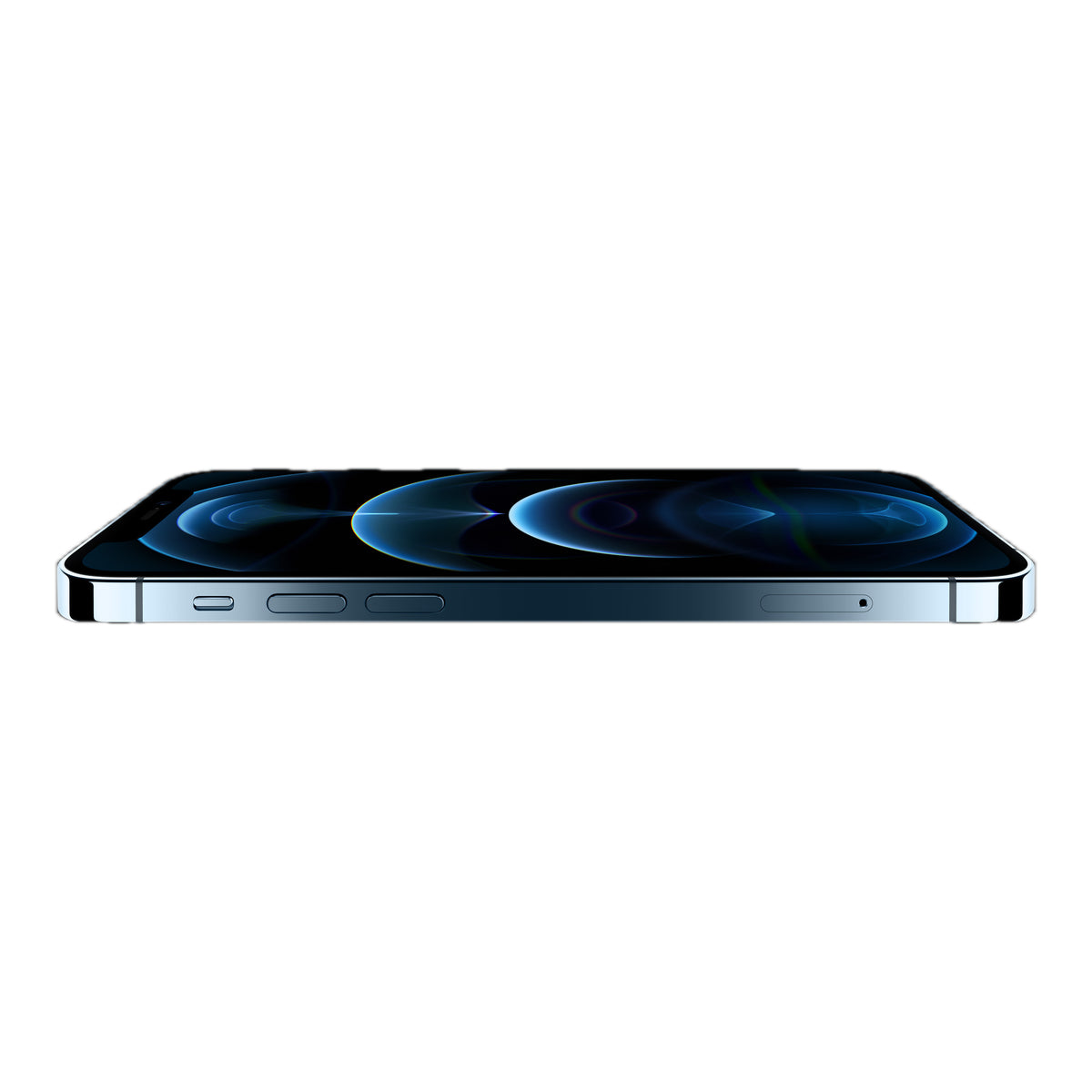 Apple iPhone 12 Pro Max in Pacific Blue, side