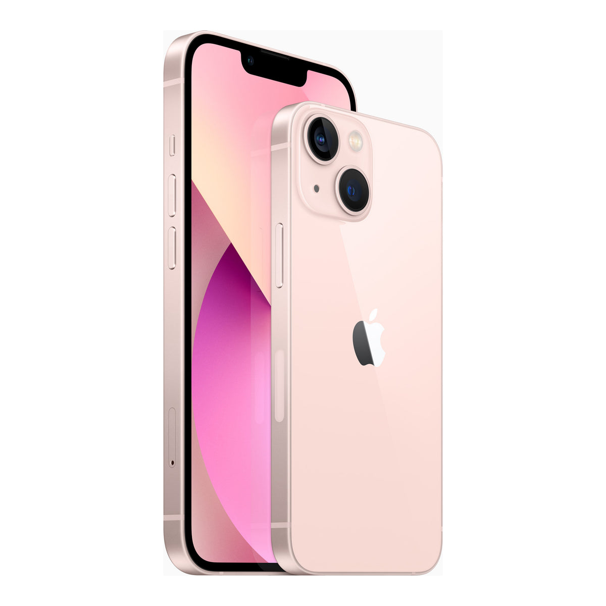 Apple iPhone 13 mini in Pink, front and back