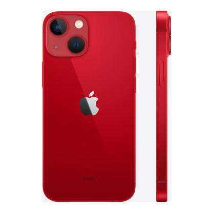 Apple iPhone 13 mini in (PRODUCT)RED, angled view