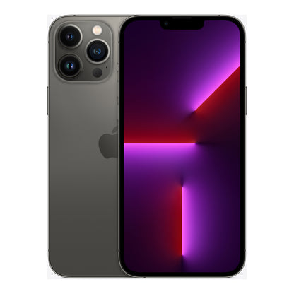 Apple iPhone 13 Pro Max in Graphite, front and back