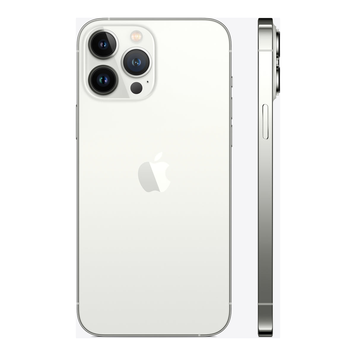 Apple iPhone 13 Pro Max in Silver, angled view