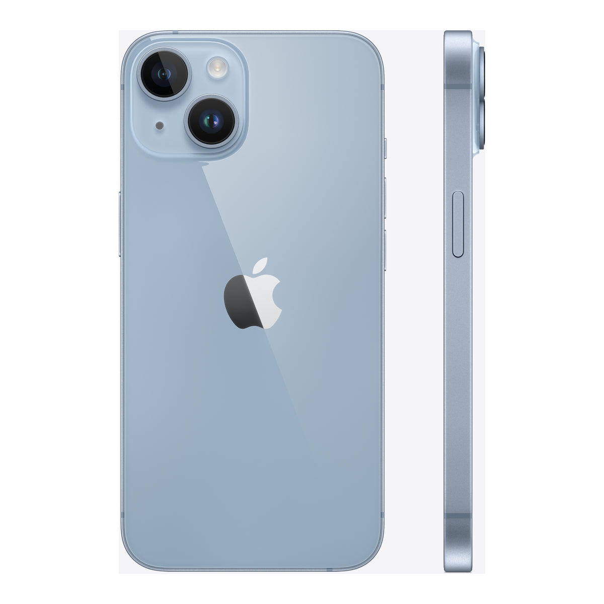 Apple iPhone 14 in Blue, angled view