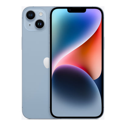 Apple iPhone 14 Plus in Blue, front and back