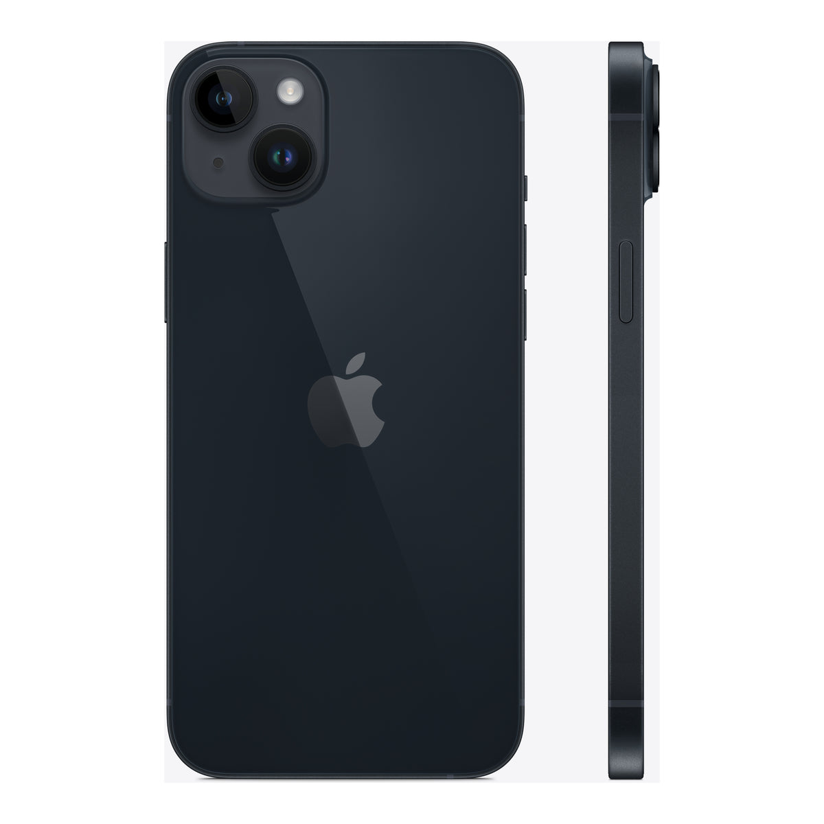 Apple iPhone 14 Plus in Midnight, angled view