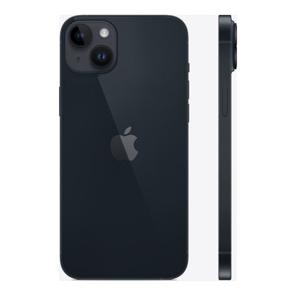 Apple iPhone 14 Plus in Midnight, angled view
